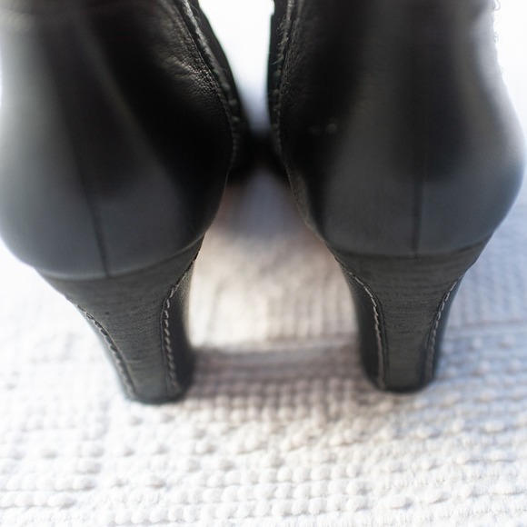 Antia Heeled Boots MADE IN SPAIN 10M Ribbon Detail Black Leather - Picture 6 of 9